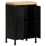 Sideboard 47x35x76 cm Rough Mango Wood - Front View