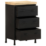 Sideboard 47x35x76 cm Rough Mango Wood - Front View