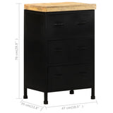 Sideboard 47x35x76 cm Rough Mango Wood - Extra Image