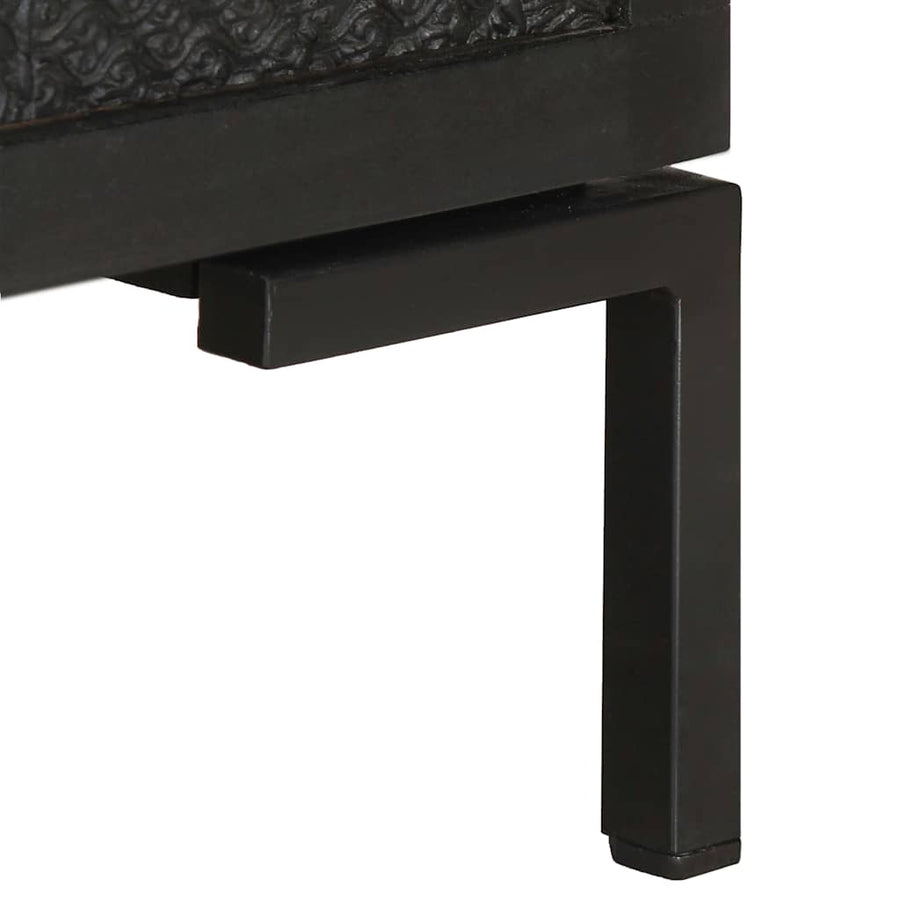 TV Cabinet Black 115x30x46 cm Solid Mango Wood