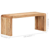 Bench 110x38x46 cm Solid Acacia Wood - Close-Up Angle