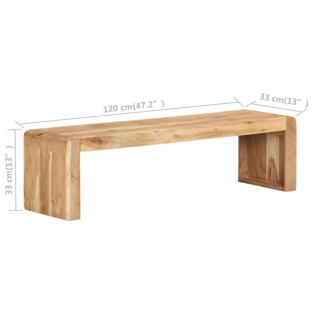 TV Cabinet 120x33x33 cm Solid Acacia Wood