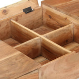 Dressing Table with Mirror 112x45x76 cm Solid Acacia Wood - Close-Up Angle