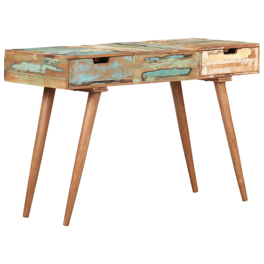 Dressing Table with Mirror 112x45x76 cm Solid Reclaimed Wood