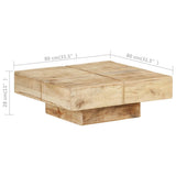 Coffee Table 80x80x28 cm Solid Mango Wood - Rear View