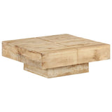 Coffee Table 80x80x28 cm Solid Mango Wood - Close-Up Angle