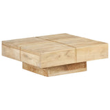 Coffee Table 80x80x28 cm Solid Mango Wood - Low Angle