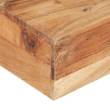 Coffee Table 80x80x28 cm Solid Acacia Wood - Side View