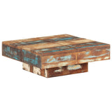 Coffee Table 80x80x28 cm Solid Reclaimed Wood - Close-Up Angle