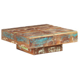 Coffee Table 80x80x28 cm Solid Reclaimed Wood - Low Angle