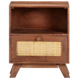 Bedside Cabinet 40x30x50 cm Solid Mango Wood - Front View