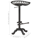 Bar Stool Black Cast Iron - Close-Up Angle