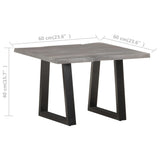 Coffee Table with Live Edges 60x60x40 cm Solid Acacia Wood - Close-Up Angle