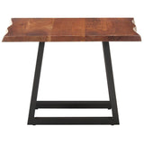 Coffee Table with Live Edges 60x60x40 cm Solid Acacia Wood - Side View