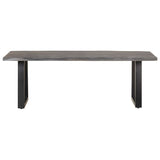 Coffee Table with Live Edges 115x60x40 cm Solid Acacia Wood - Front View