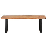 Coffee Table with Live Edges 115x60x40 cm Solid Acacia Wood - Front View