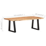 Coffee Table with Live Edges 115x60x40 cm Solid Acacia Wood