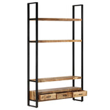 Bookshelf 118x30x200 cm Solid Rough Mango Wood - Front View