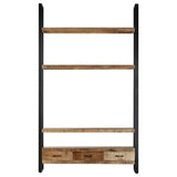 Bookshelf 118x30x200 cm Solid Rough Mango Wood - Side View