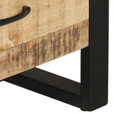 Bookshelf 118x30x200 cm Solid Rough Mango Wood - Rear View