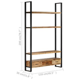 Bookshelf 118x30x200 cm Solid Rough Mango Wood