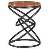 End Table 40x40x52 cm Solid Acacia Wood - Side View