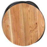 End Table 40x40x52 cm Solid Acacia Wood - Top-Down View