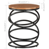 End Table 40x40x52 cm Solid Acacia Wood - Close-Up Angle