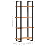4-Tier Bookcase 80x40x180 cm Solid Acacia Wood - Rear View