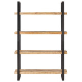 4-Tier Bookcase 120x40x180 cm Rough Mango Wood - Front View