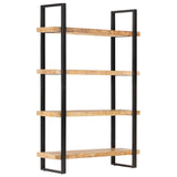4-Tier Bookcase 120x40x180 cm Rough Mango Wood - Close-Up Angle