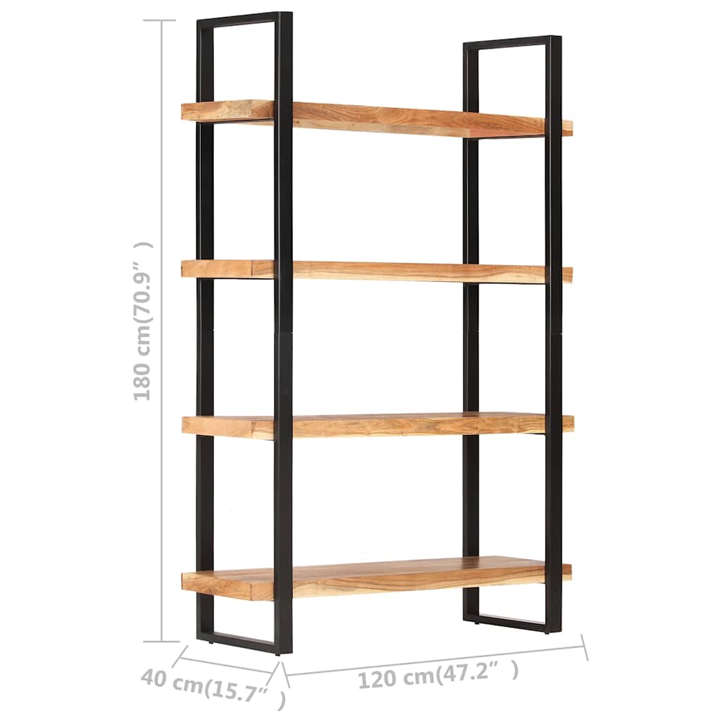 4-Tier Bookcase 120x40x180 cm Solid Acacia Wood