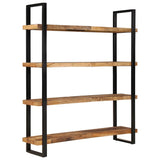 4-Tier Bookcase 160x40x180 cm Rough Mango Wood - Front View
