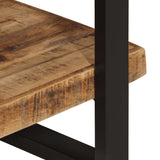 4-Tier Bookcase 160x40x180 cm Rough Mango Wood - Close-Up Angle