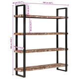 4-Tier Bookcase 160x40x180 cm Solid Reclaimed Wood - Extra Image