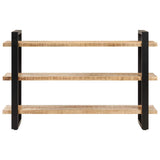 Sideboard with 3 Shelves 120x40x75 cm Rough Mango Wood