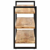 Sideboard with 3 Shelves 120x40x75 cm Rough Mango Wood - Side View