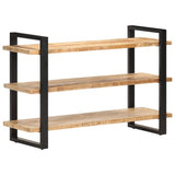 Sideboard with 3 Shelves 120x40x75 cm Rough Mango Wood