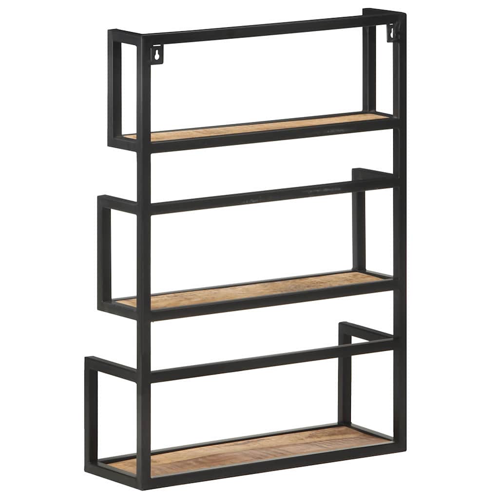 Wall Shelf 60x20x85 cm Rough Mango Wood