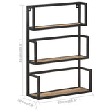 Wall Shelf 60x20x85 cm Rough Mango Wood