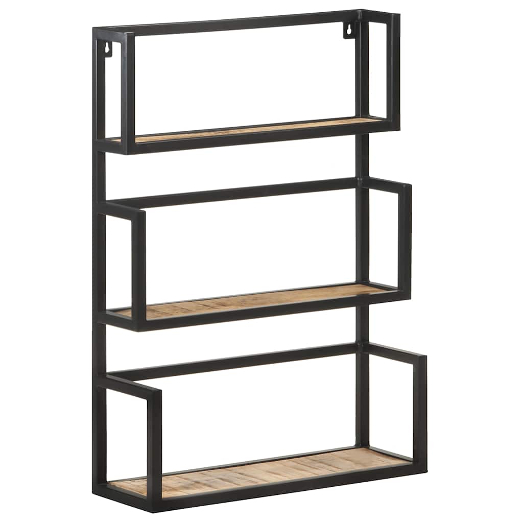 Wall Shelf 60x20x85 cm Rough Mango Wood