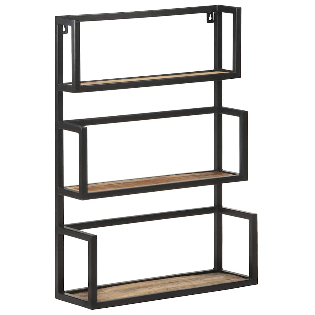 Wall Shelf 60x20x85 cm Rough Mango Wood