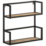 Wall Shelf 60x20x60 cm Rough Mango Wood - Extra Image