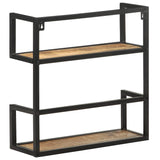 Wall Shelf 60x20x60 cm Rough Mango Wood - Top-Down View