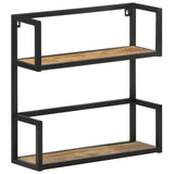 Wall Shelf 60x20x60 cm Rough Mango Wood