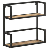 Wall Shelf 60x20x60 cm Rough Mango Wood