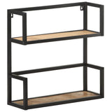 Wall Shelf 60x20x60 cm Rough Mango Wood