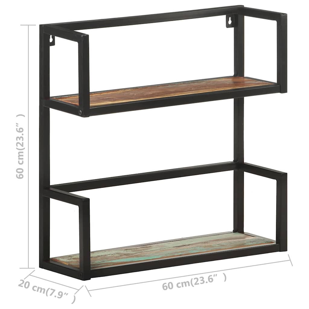 Wall Shelf 60x20x60 cm Solid Reclaimed Wood