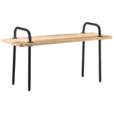 Bench 110 cm Rough Mango Wood - Low Angle