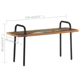 Bench 110 cm Solid Reclaimed Wood - Rear View